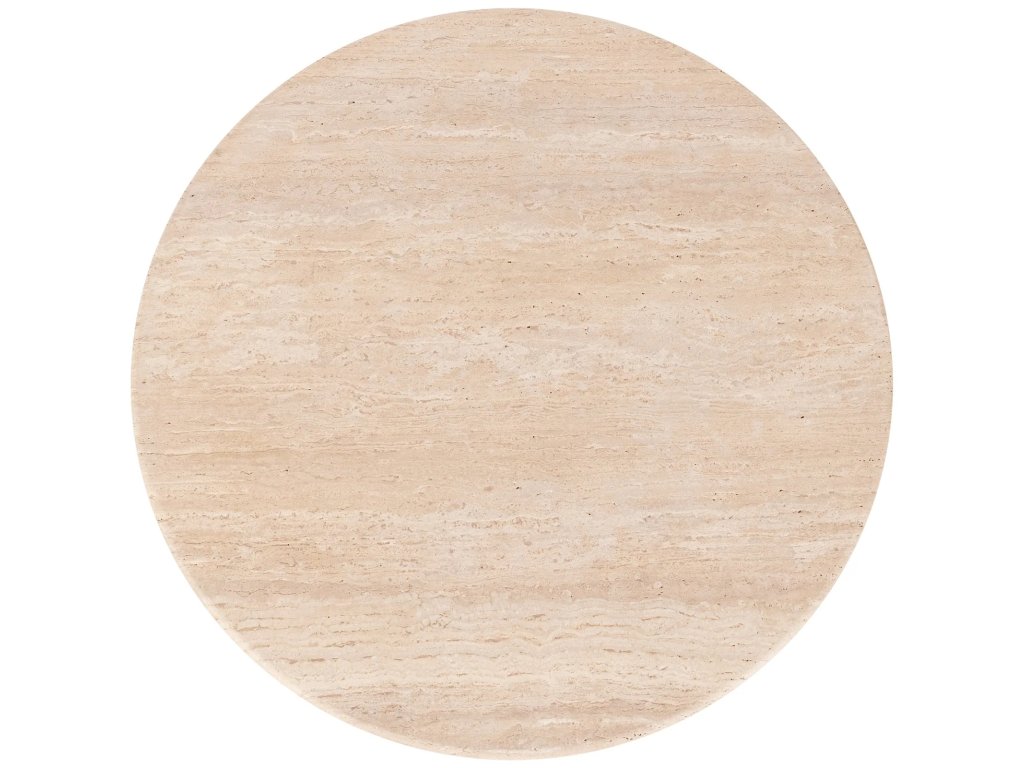 Malani Travertine Round Dining Table - Tan - image 1