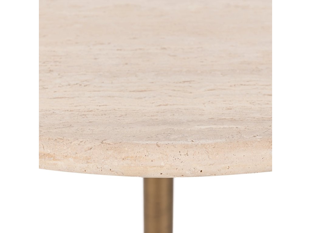 Malani Travertine Round Dining Table - Tan - image 2