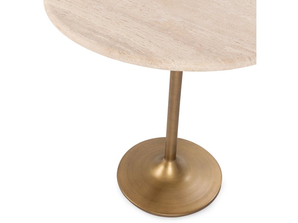 Malani Travertine Round Dining Table - Tan - image 3