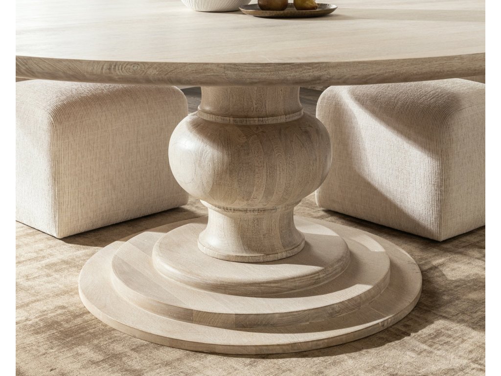 Hera Solid Wood Dining Table - Creamwood - image 3