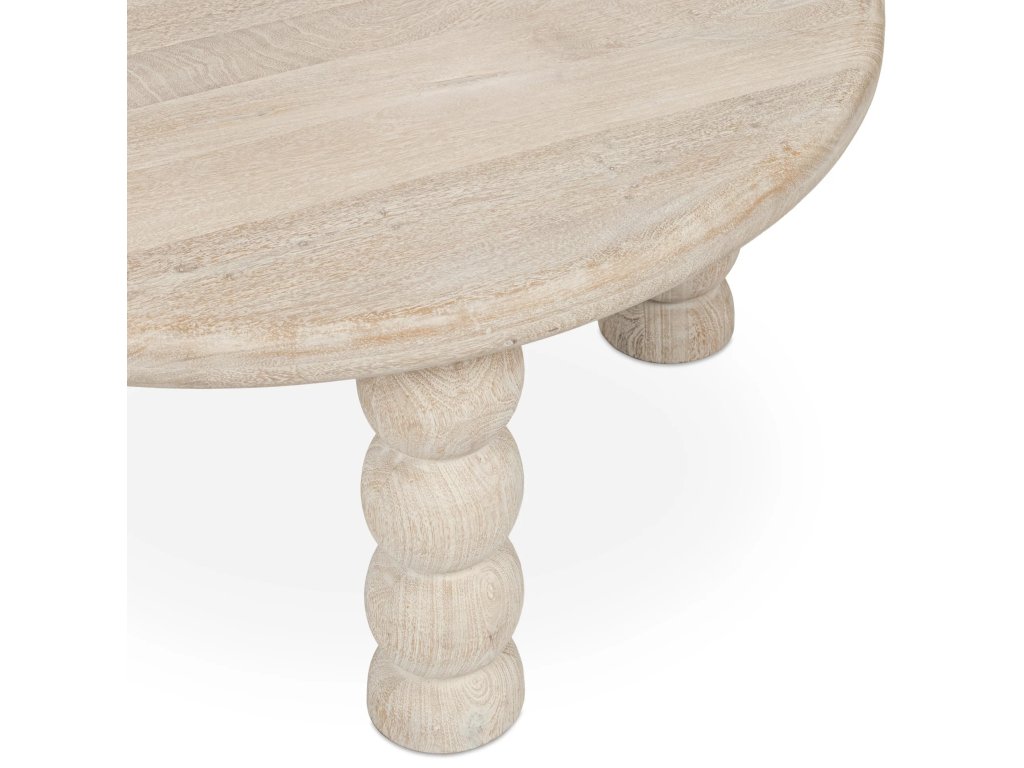 Adir Solid Wood Round Coffee Table - Cream - image 3