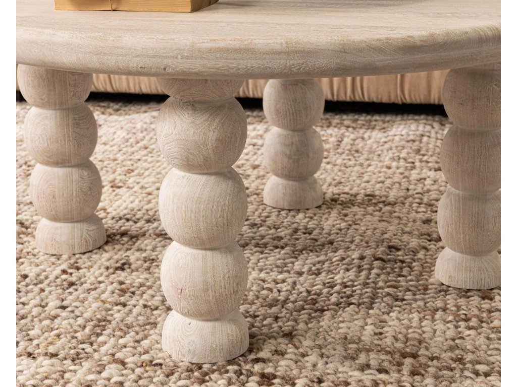 Adir Solid Wood Round Coffee Table - Cream - image 6