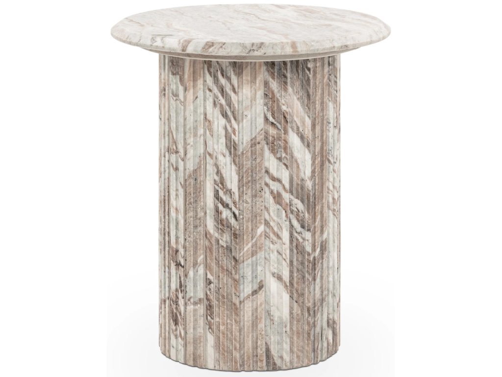 Nordens Marble Round End Table - Rusty Gray - main image