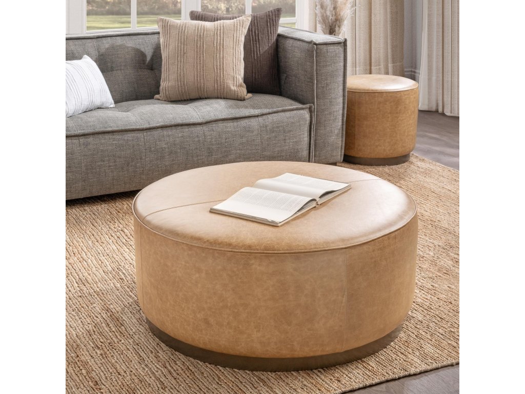 Clair 40" Round Ottoman - Chestnut - image 3