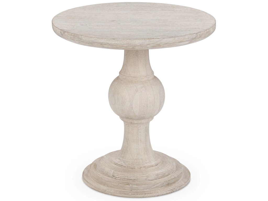 Hera Round End Table - Creamwood - main image