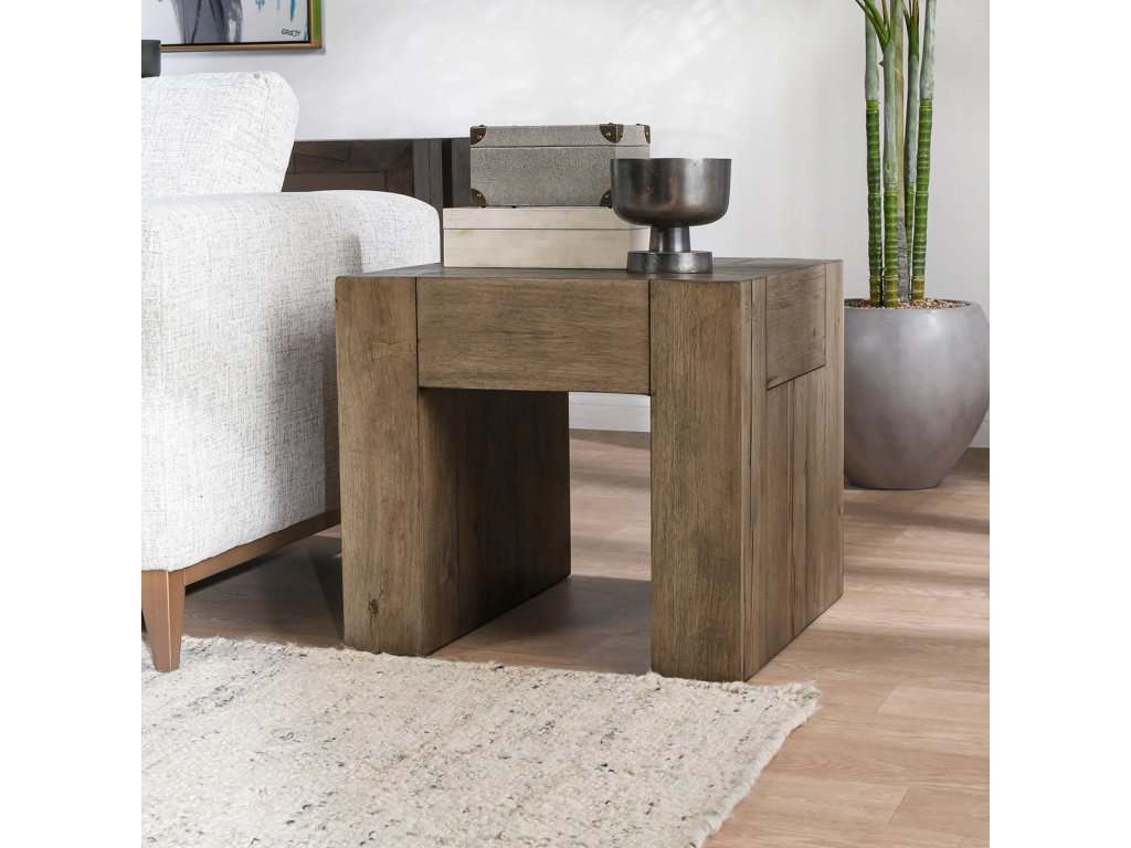Bristol Solid Wood Square End Table - Cafe Brown - image 4