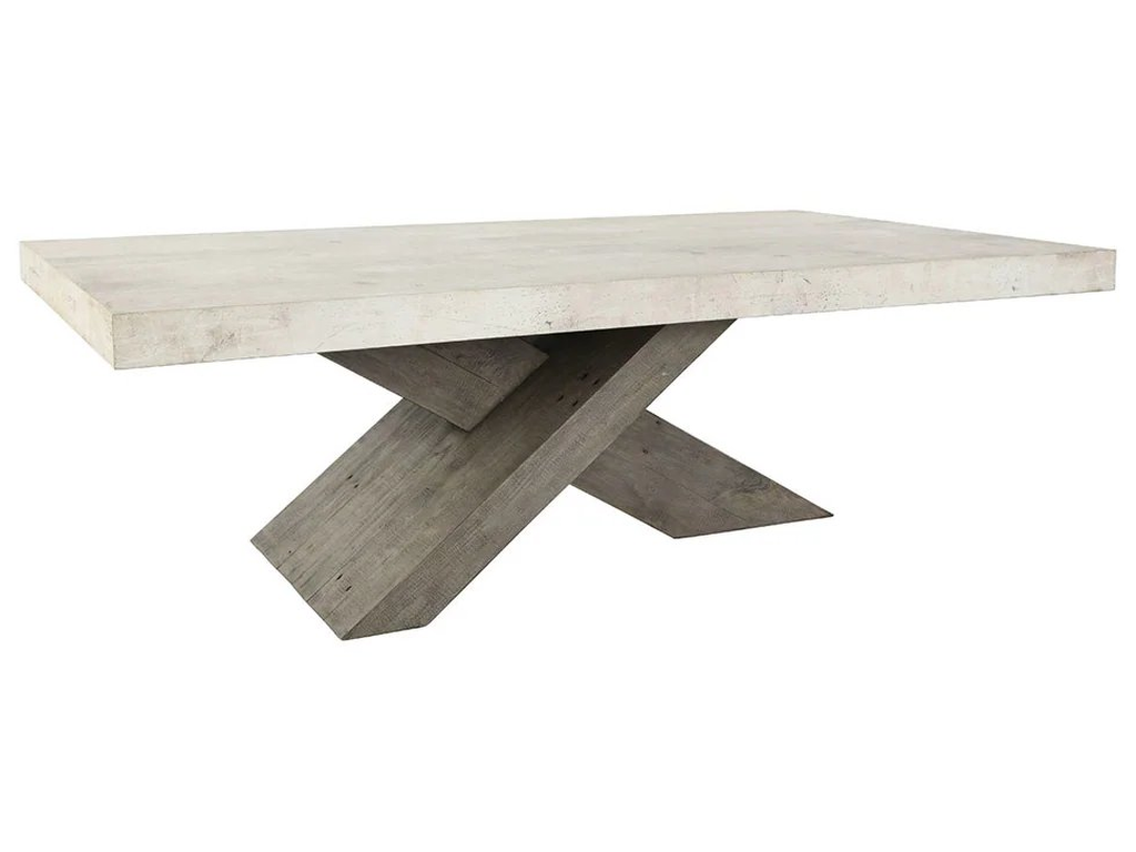 Durant Solid Wood Rectangle Coffee Table - Antique White/Distressed Brown - main image