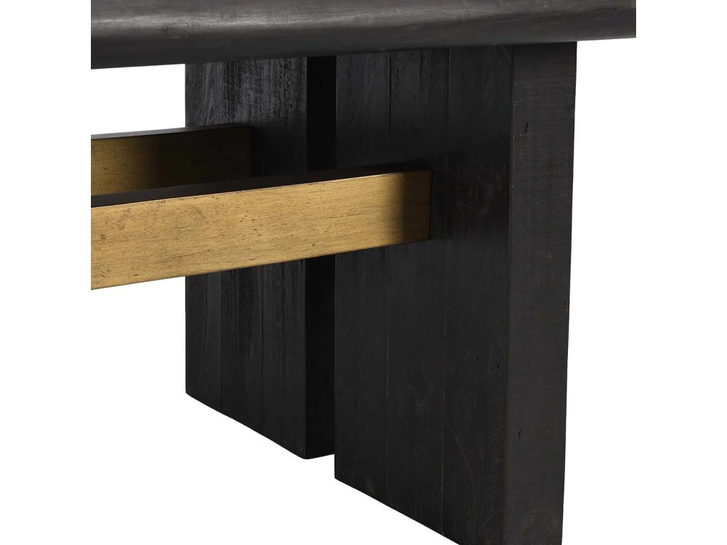 Larson Solid Wood Rectangle Dining Table - Carbon Black - image 1