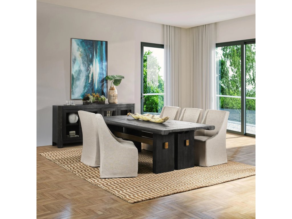 Larson Solid Wood Rectangle Dining Table - Carbon Black - image 4