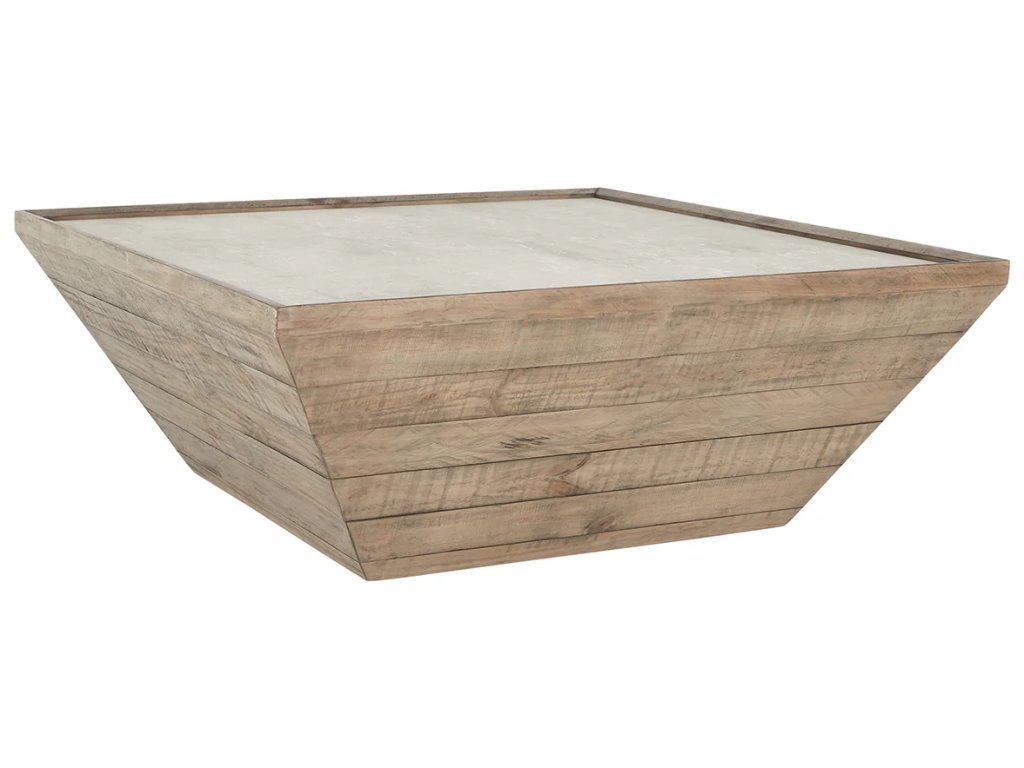 Dalton Solid Wood Square Coffee Table - Natural/Antique White - main image