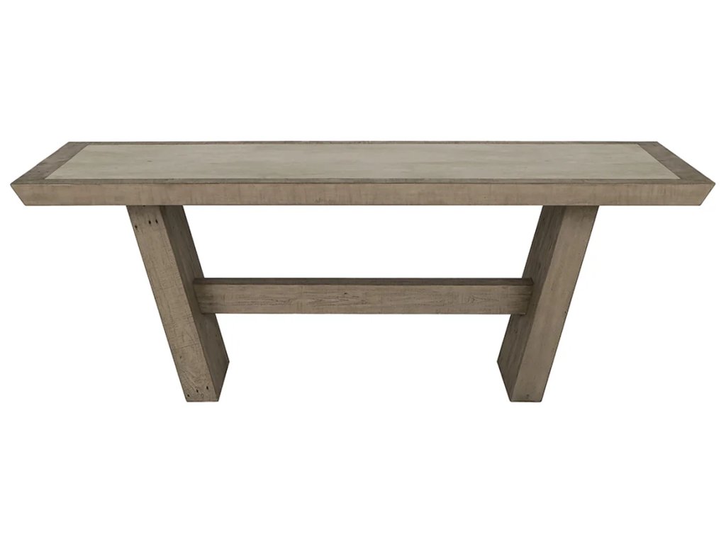 Efron Solid Wood Rectangle Dining Table - Distressed Gray/Antique White - main image