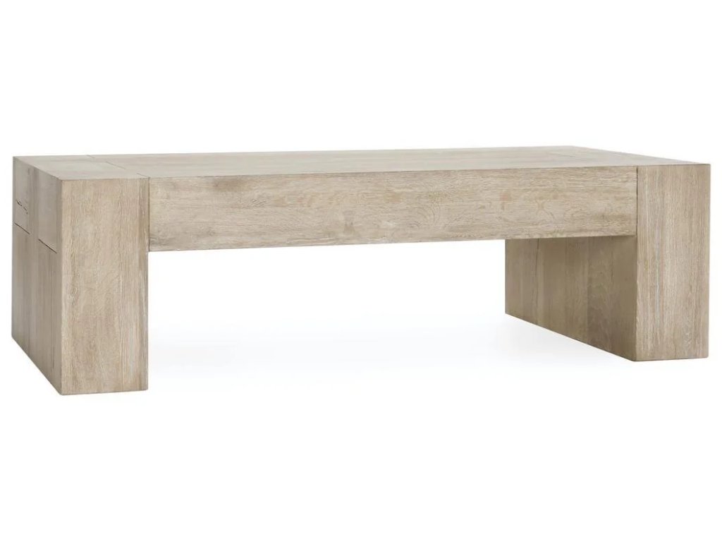 Bristol Solid Wood Rectangle Coffee Table - Aged Cream - main image