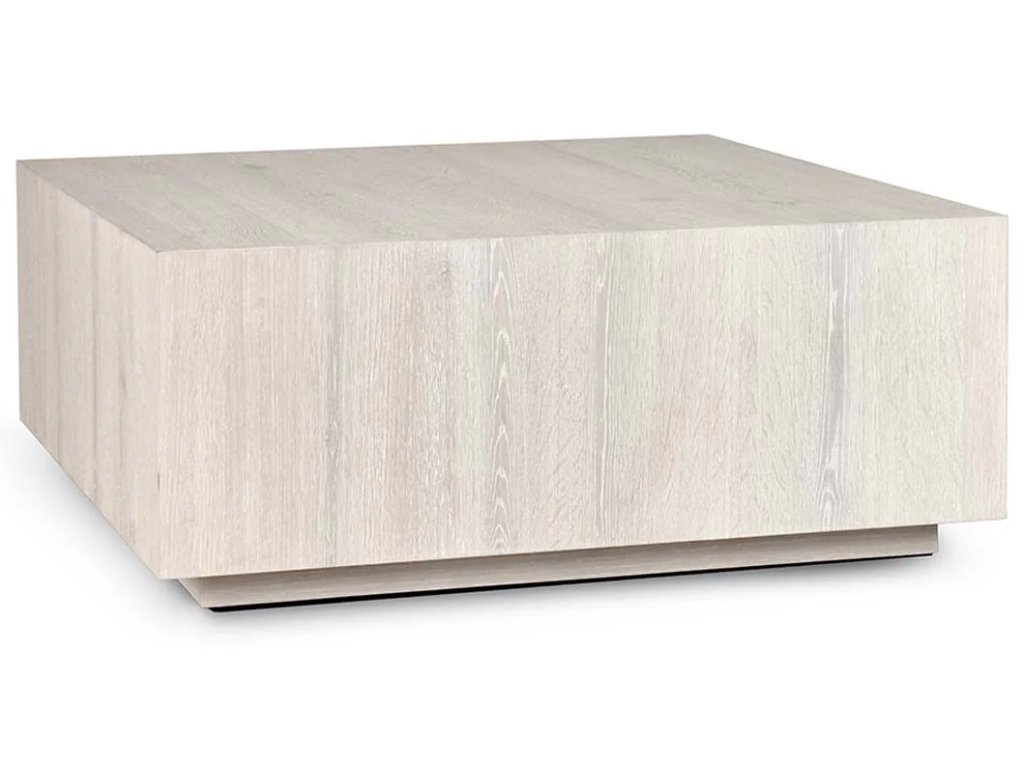 Layne Solid Wood Square Coffee Table w Casters - Milk White - main image