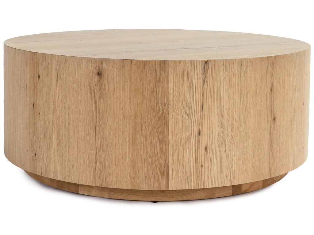 Layne Solid Wood Round Coffee Table with Casters - True Natural - main image