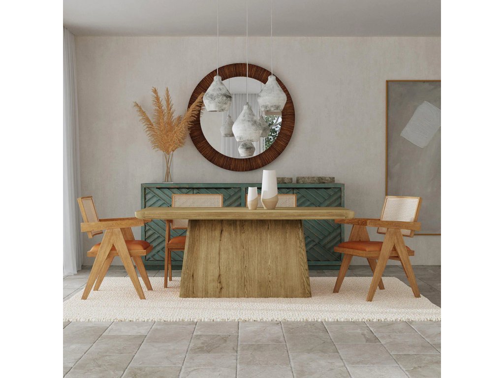 Orlando 71" Solid Wood Rectangle Dining Table - Light Brown - image 5