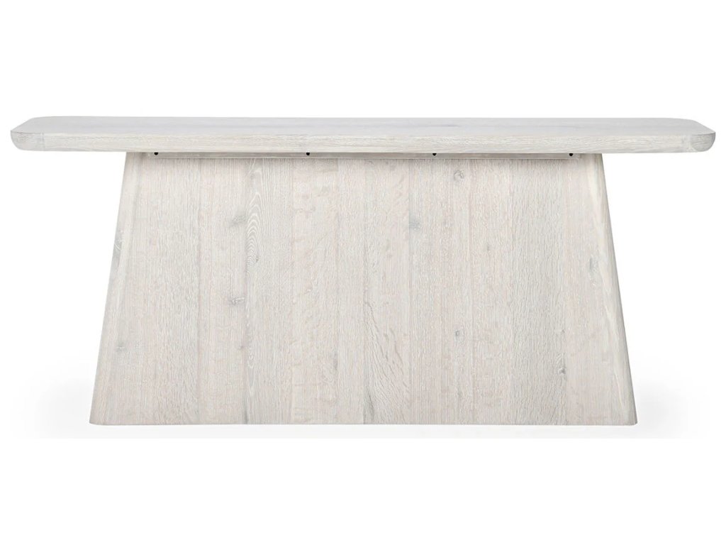 Orlando Solid Wood Rectangle Console Table - Milk White - image 1