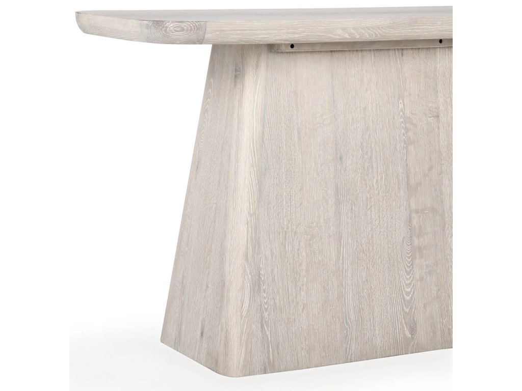 Orlando Solid Wood Rectangle Console Table - Milk White - image 4