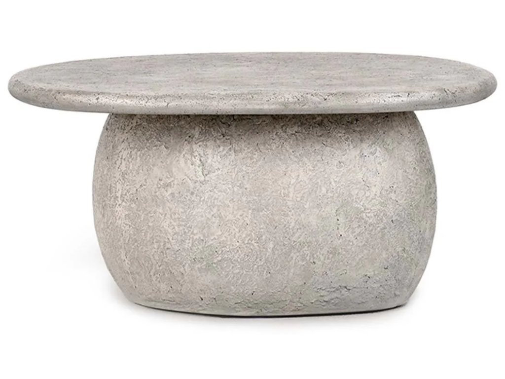 Britney Outdoor Round Coffee Table - Light Gray - image 1