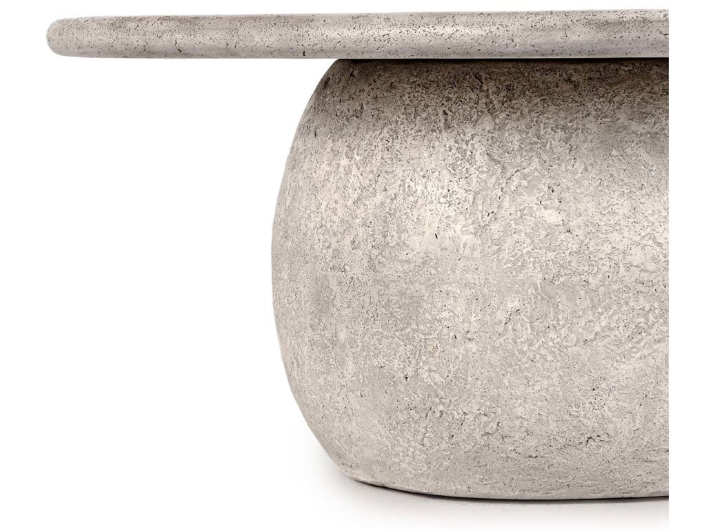 Britney Outdoor Round Coffee Table - Light Gray - image 3