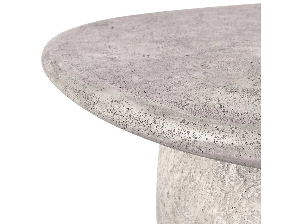 Britney Outdoor Round Coffee Table - Light Gray - image 4