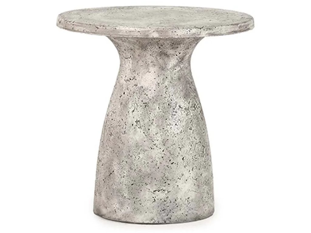 Collins Outdoor Round Accent Table - Light Gray - main image