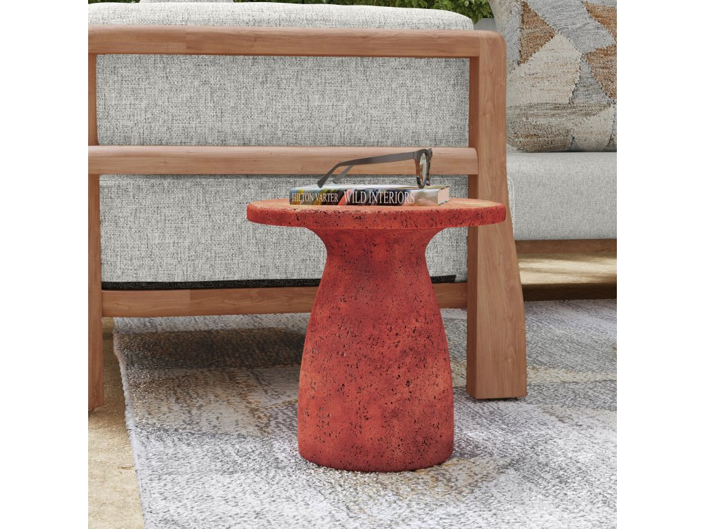 Collins Outdoor Round Accent Table - Rust - image 2