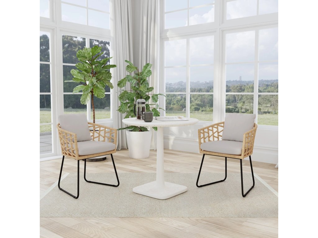 Paulina Outdoor Round Bistro Table - White - image 5