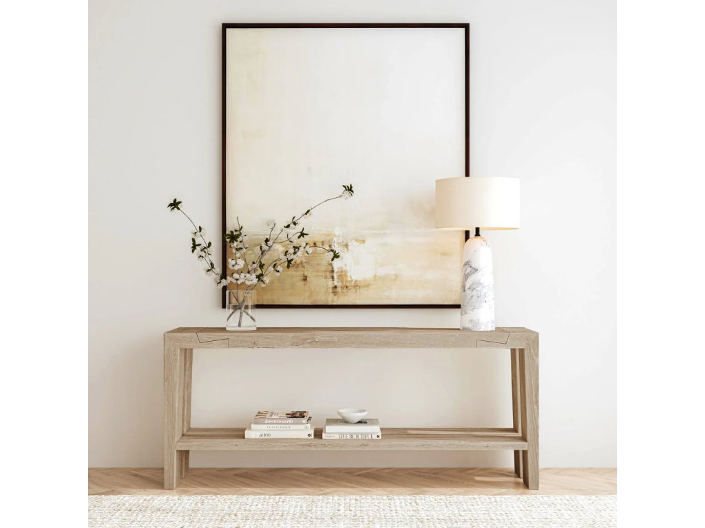 Troy Solid Wood Rectangle Console Table - Aged Cream - image 5