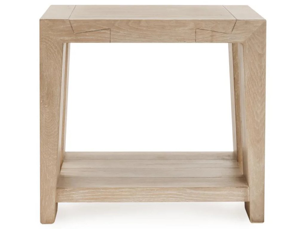 Troy Solid Wood Square End Table - Aged Cream - image 1