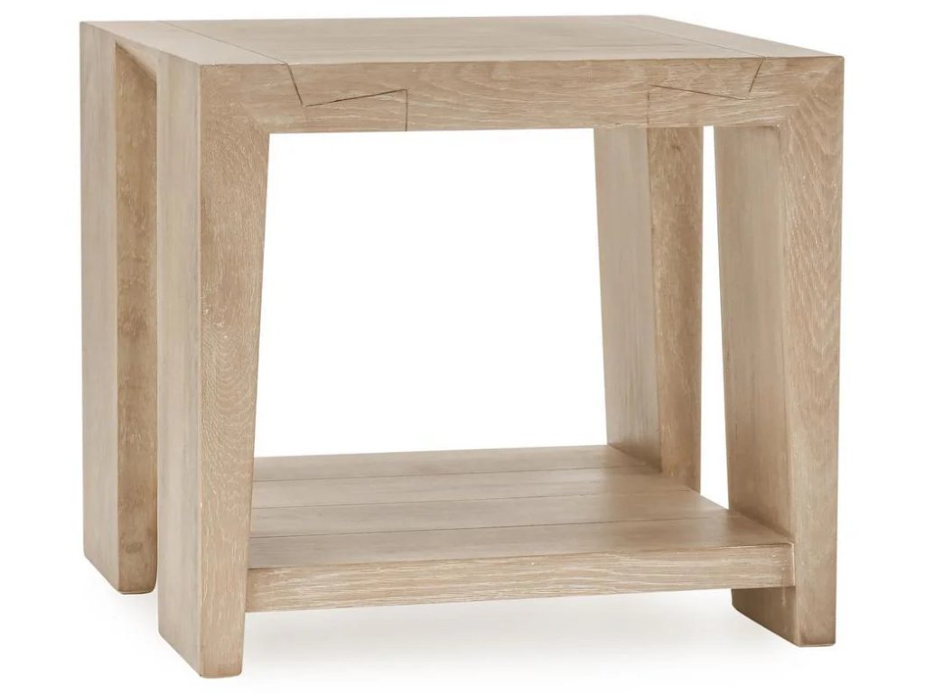 Troy Solid Wood Square End Table - Aged Cream - main image