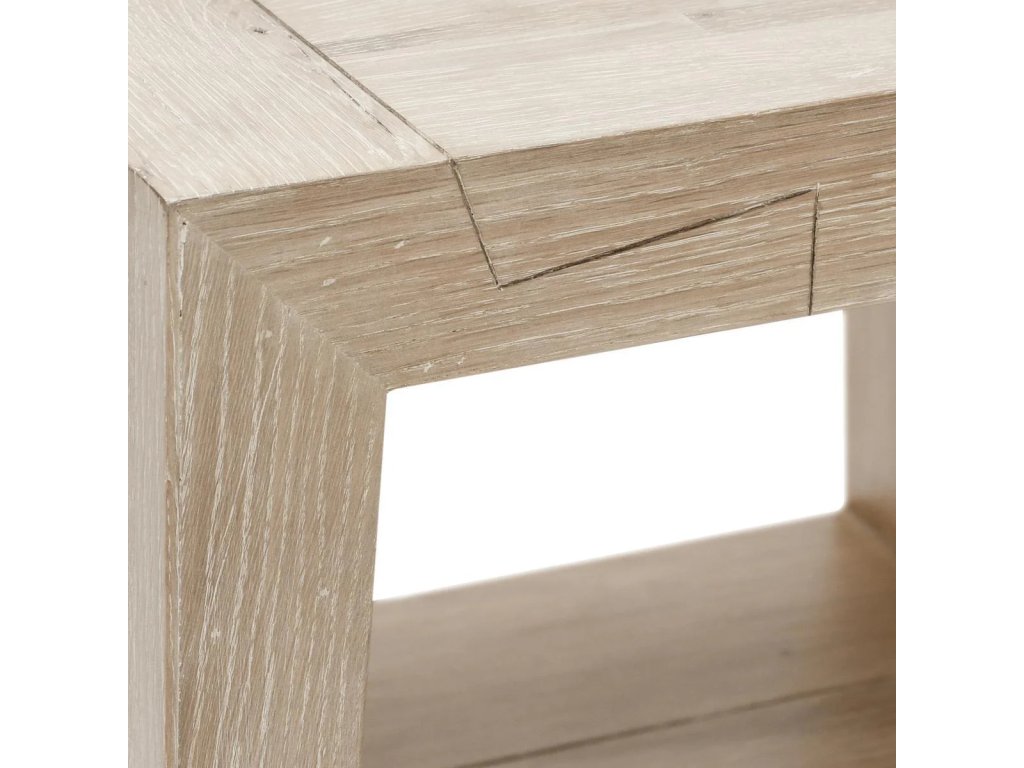 Troy Solid Wood Square End Table - Aged Cream - image 4