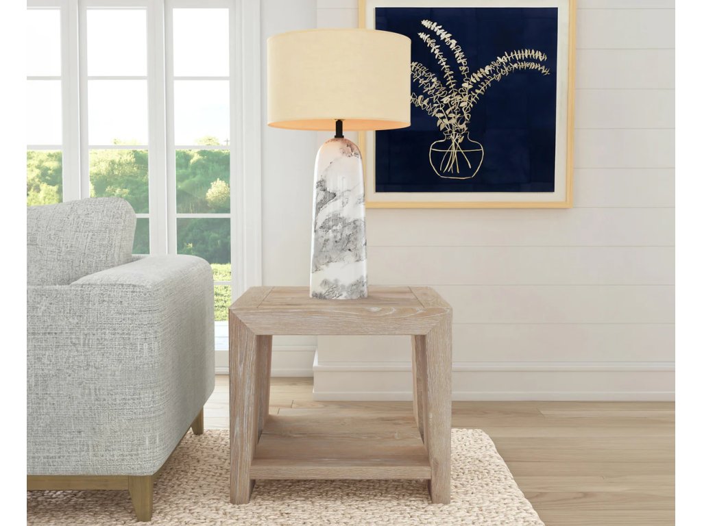 Troy Solid Wood Square End Table - Aged Cream - image 6