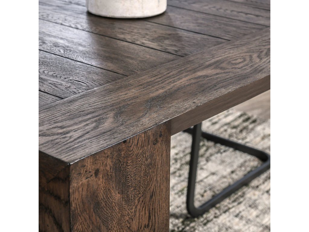 Troy Solid Wood Rectangle Dining Table - Suede Brown - image 4