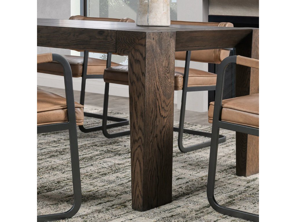 Troy Solid Wood Rectangle Dining Table - Suede Brown - image 5