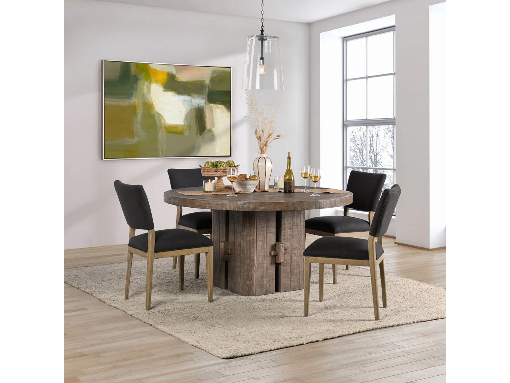 Rosemount Solid Wood Round Dining Table - Aged Brown - image 6