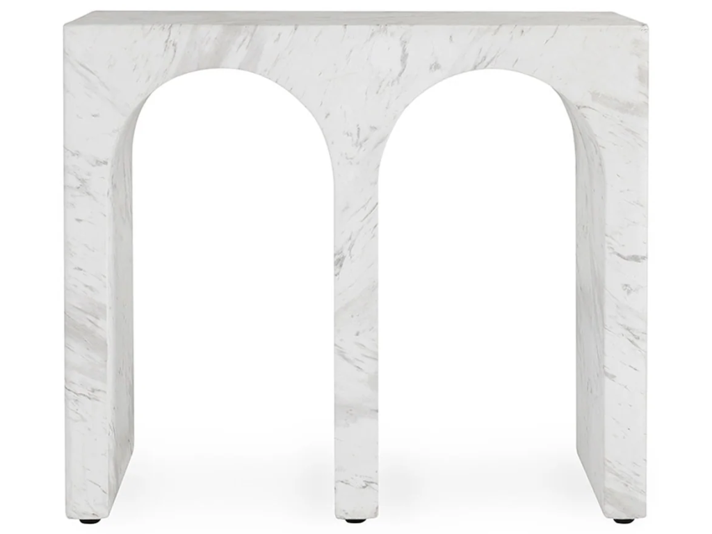 Marmo Outdoor Rectangle End Table - Ivory/Gray - image 1