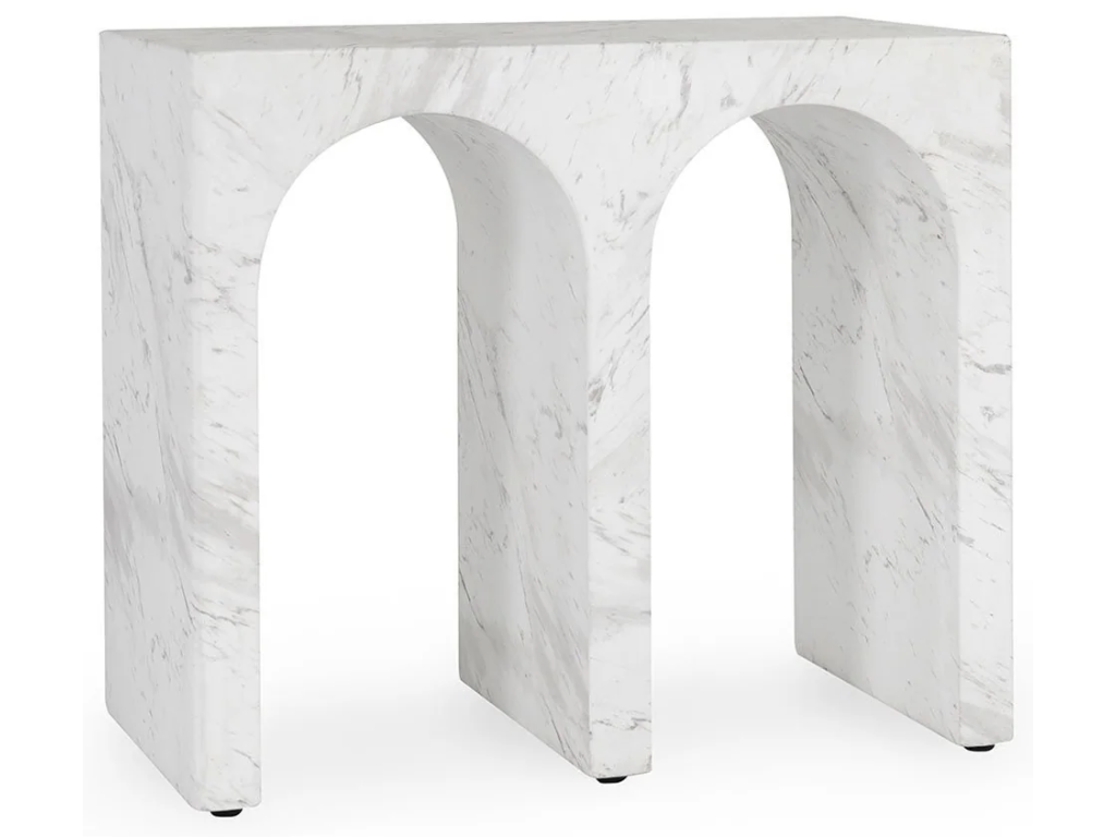 Marmo Outdoor Rectangle End Table - Ivory/Gray - main image
