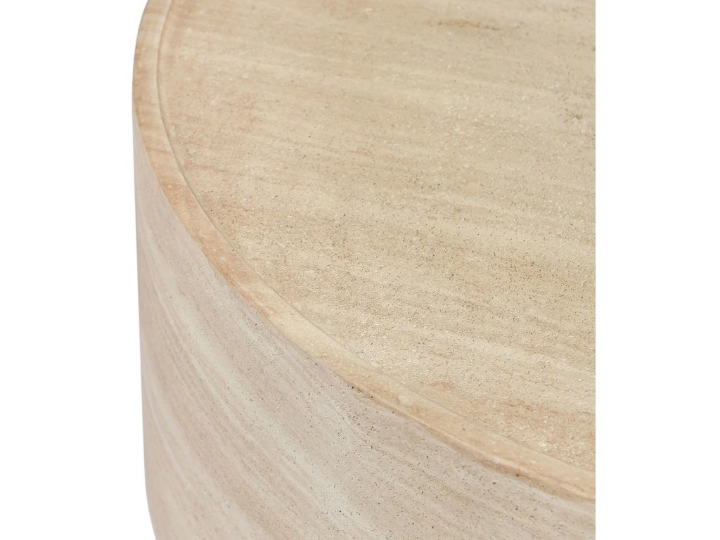 Mckenna Outdoor Round Coffee Table - Travertine - image 1