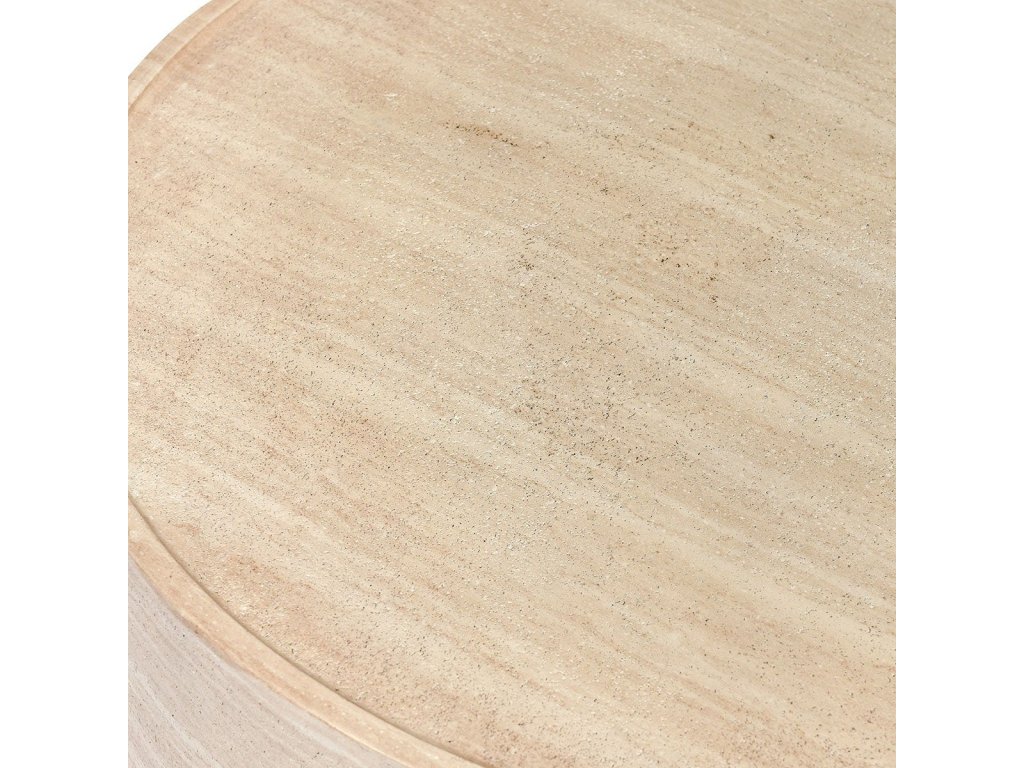 Mckenna Outdoor Round Coffee Table - Travertine - image 2