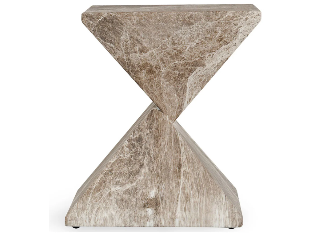 Adler Outdoor Concrete Accent Table - Brown/Ivory - image 1