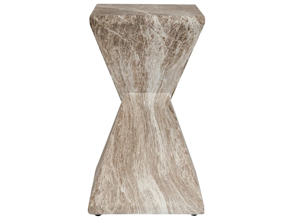 Adler Outdoor Concrete Accent Table - Brown/Ivory - image 2