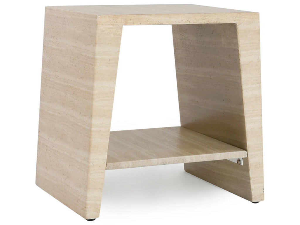 Rosen Outdoor Rectangle End Table - Travertine - main image