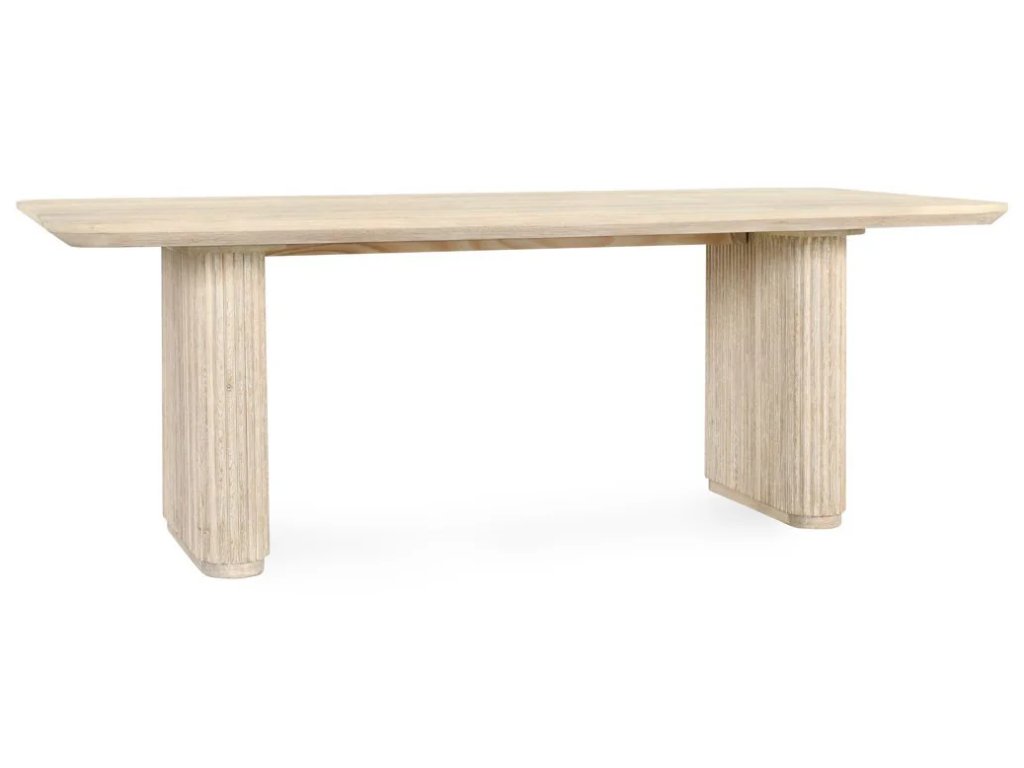 Vander Solid Wood Rectangle Dining Table - Cream Washed - image 1