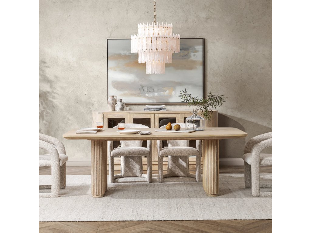 Vander Solid Wood Rectangle Dining Table - Cream Washed - image 5