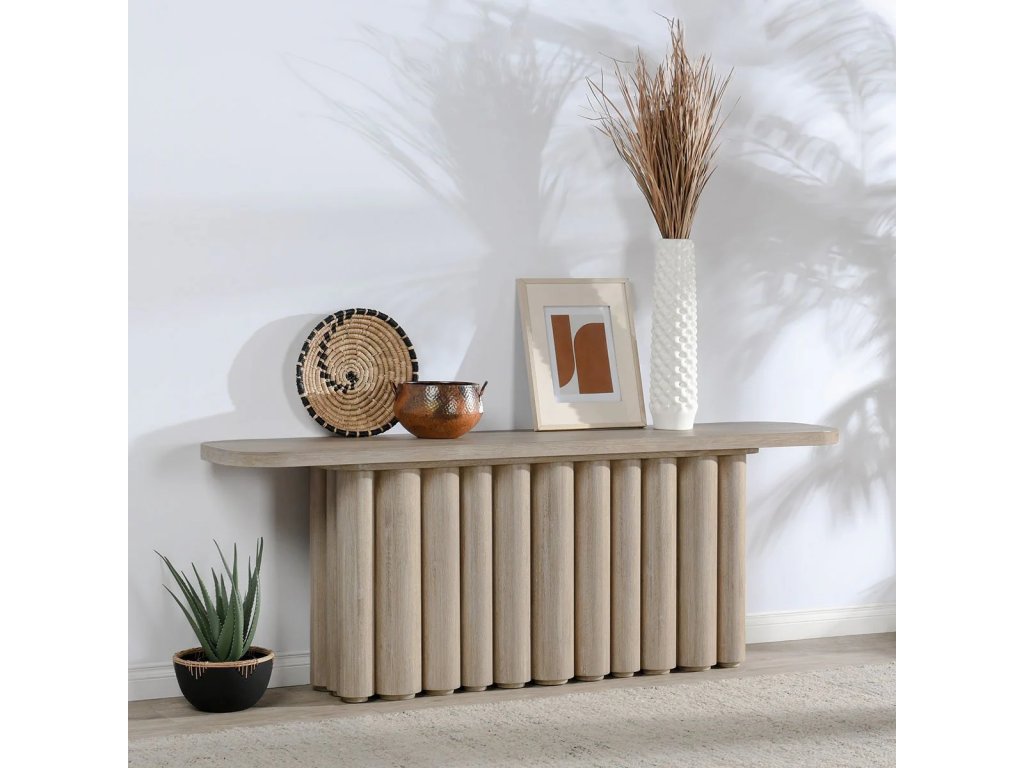 Tiber Solid Wood Rectangle Console Table - Cream Washed - image 6