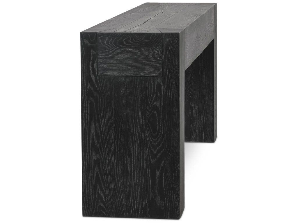 Bristol Solid Wood Rectangle Console Table - Aged Black - main image