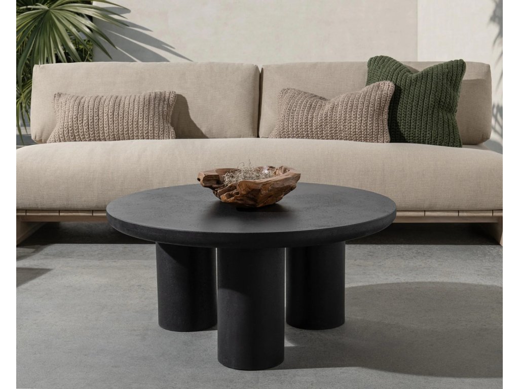 Anzio Outdoor Round Coffee Table - Black - image 5