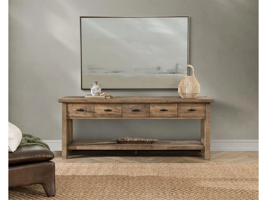 Talladega Solid Wood Rectangle Console Table - Natural Pine - image 7