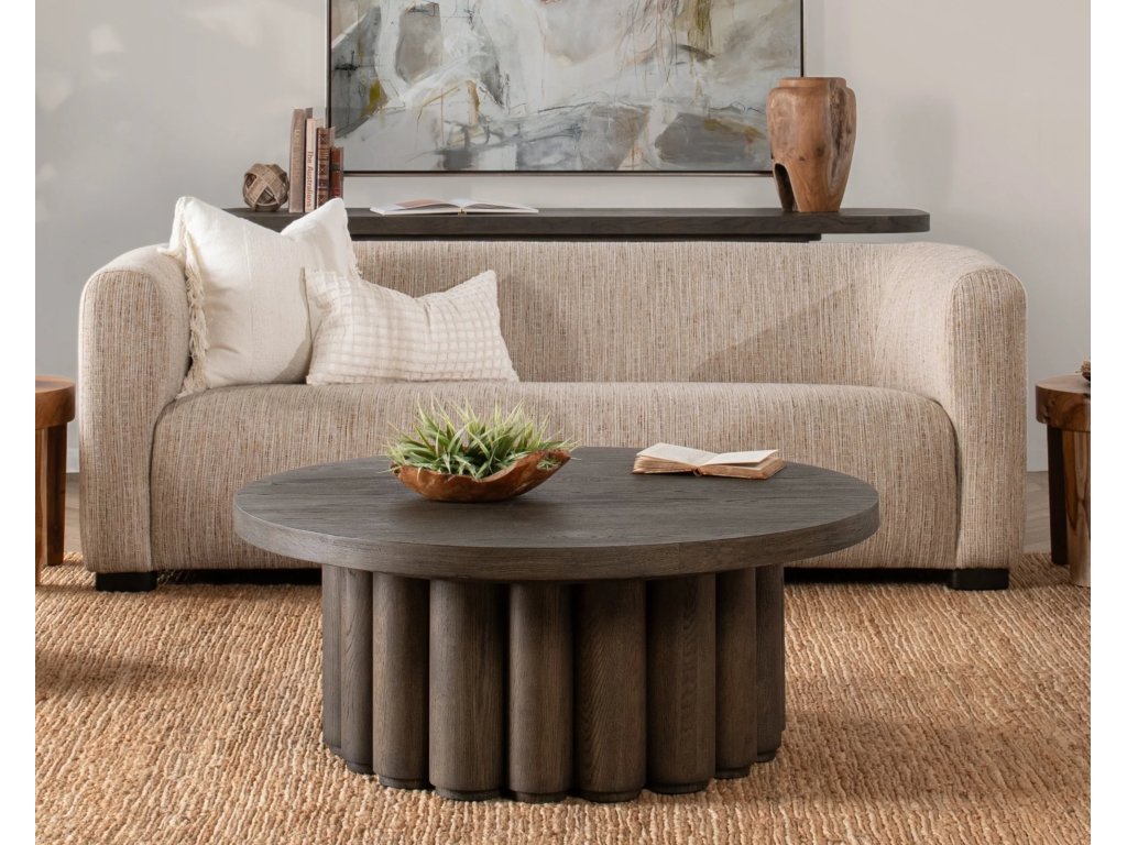 Tiber Solid Wood Round Coffee Table - image 5