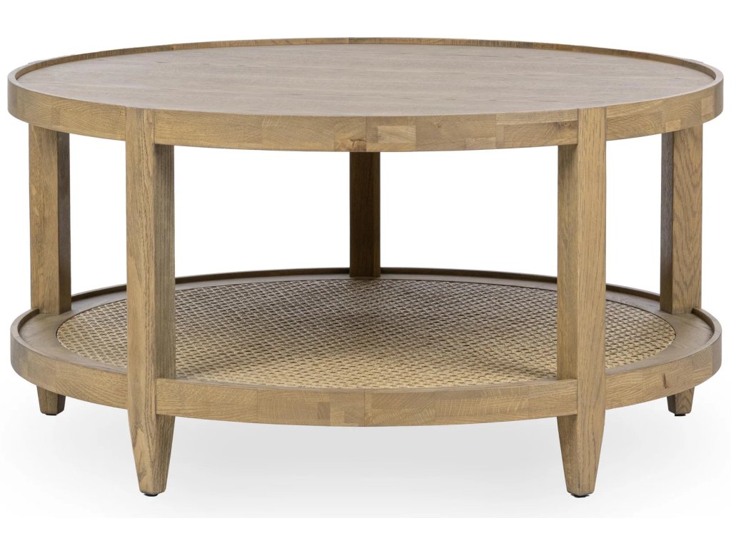 Devin Solid Wood Round Coffee Table - Khaki Mist - image 1